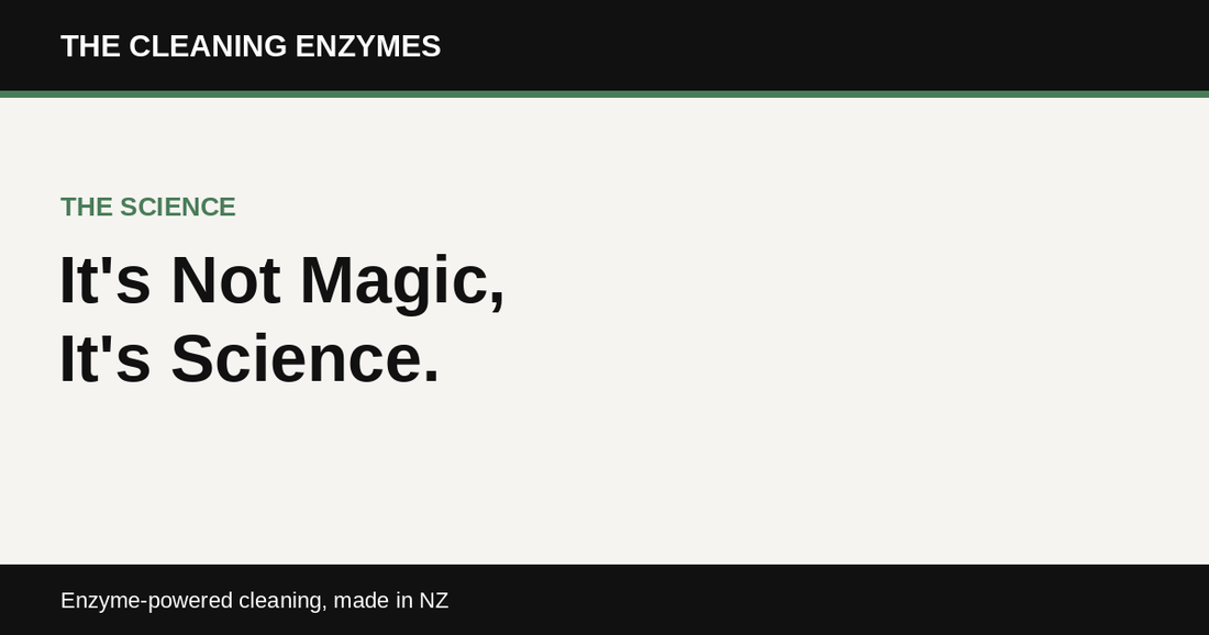 The Cleaning Enzymes banner: It's not magic, it's science