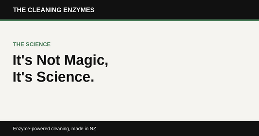 The Cleaning Enzymes banner: It's not magic, it's science